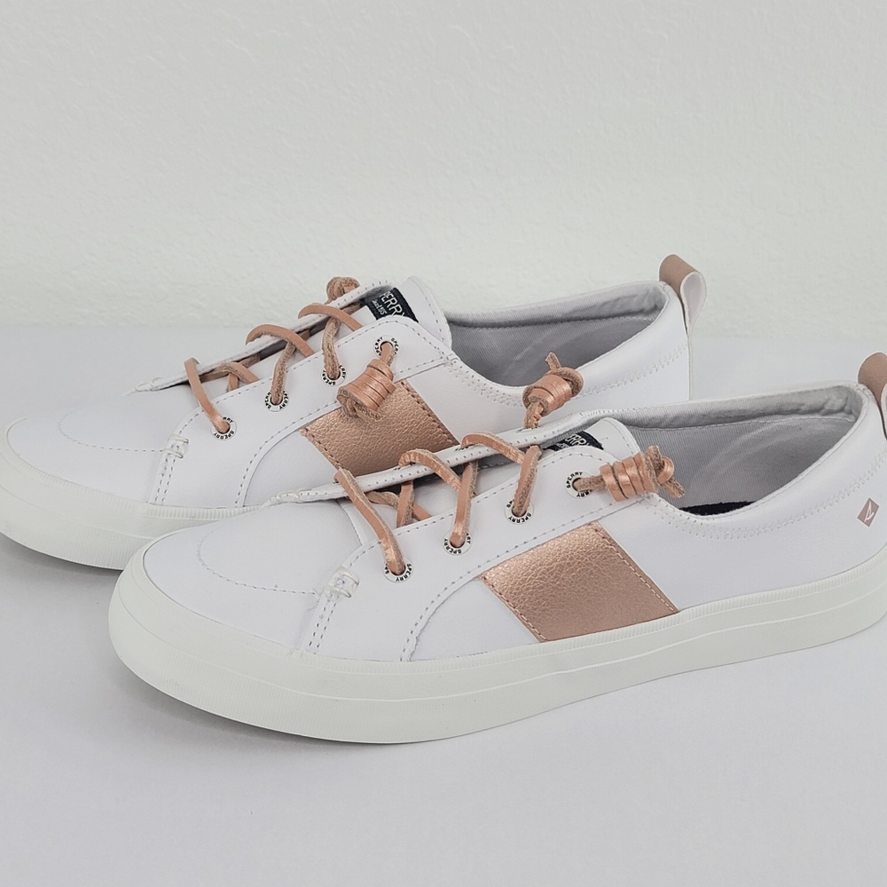 Sperry Crest Vibe Metallic Lthr Low Top Sneaker